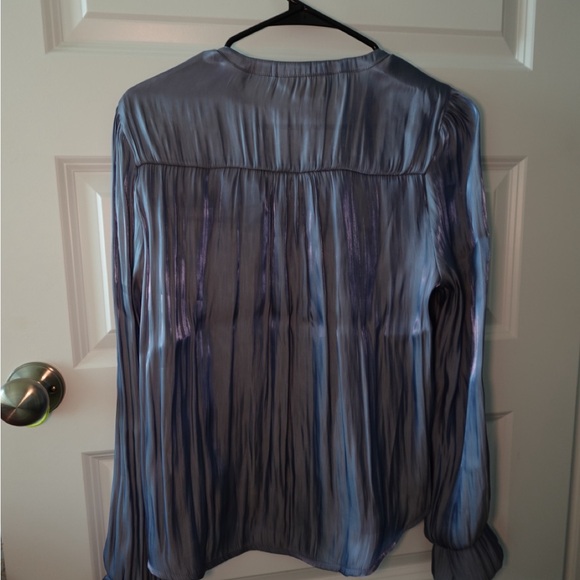 MELLODAY Shimmering Blue Blouse - Picture 2 of 3